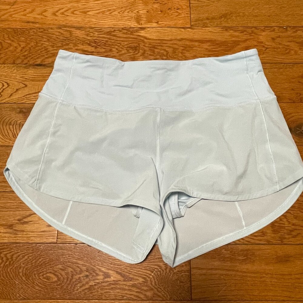 EUC Lululemon Speed Up High-Rise Lined Short 2.5" Size 8 Powder Blue